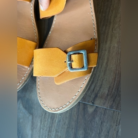 Madewell The Boardwalk Tan Camel Boho Leather Open Toe Ankle Strap 9.5 Sandal - Picture 3 of 7